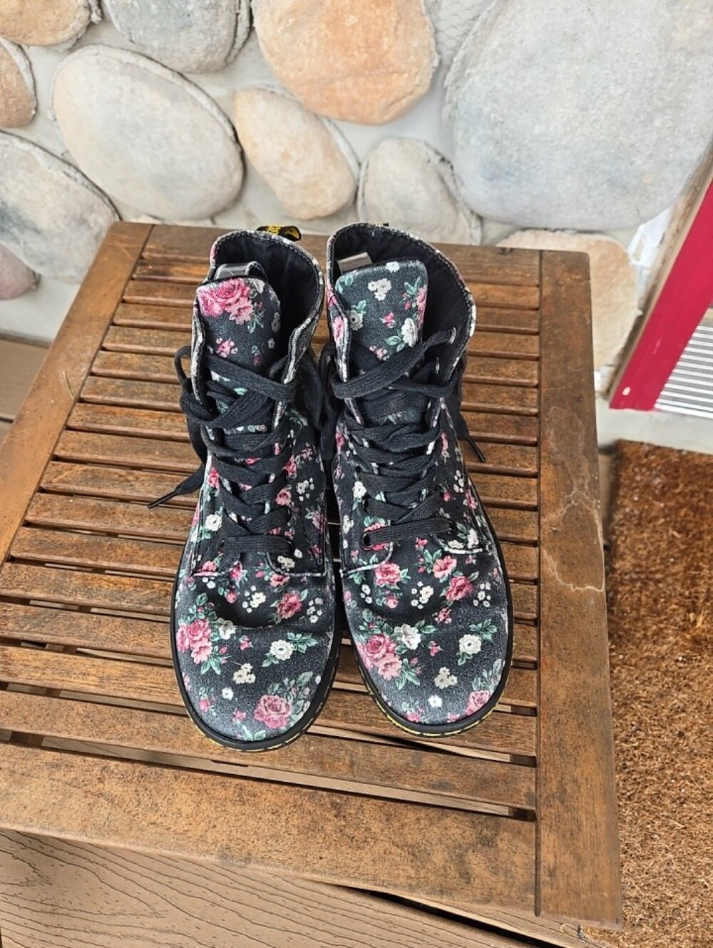 Women's Doc Dr Martens Hackney Rose Floral Canvas Boots US Size 8 EU 39